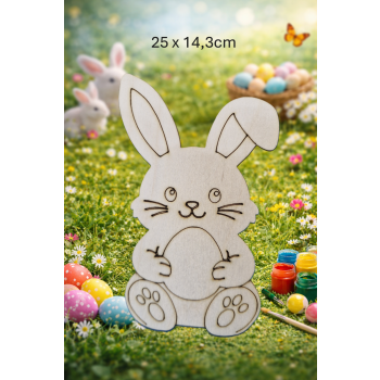 Królik Wielkanocny z jajkiem 25cm, królik 25cm, sklejka 3mm